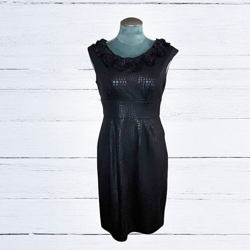Elizabeth Howard Women's Black Sheath Sleevless Dress Size 6